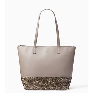 Kate Spade Greta Court Penny Glitter Tote Bag NWT